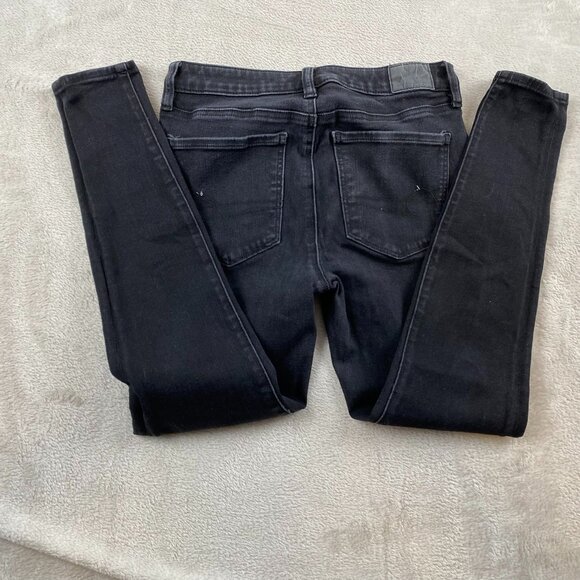 American Eagle Women's Jeans Size 2 High-Rise Jegging Short Black Stretch Denim - Picture 14 of 15